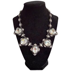 Tasha Gunmetal Crystal Statement Necklace
